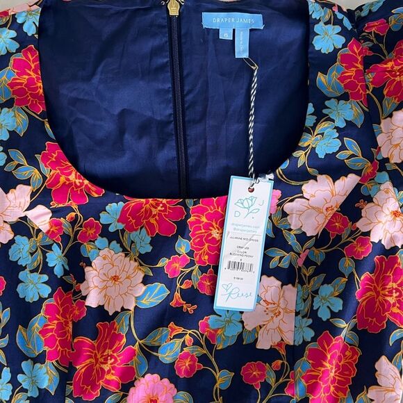 Draper James Julianne Floral Midi Dress - Blue and Red - Picture 4 of 4